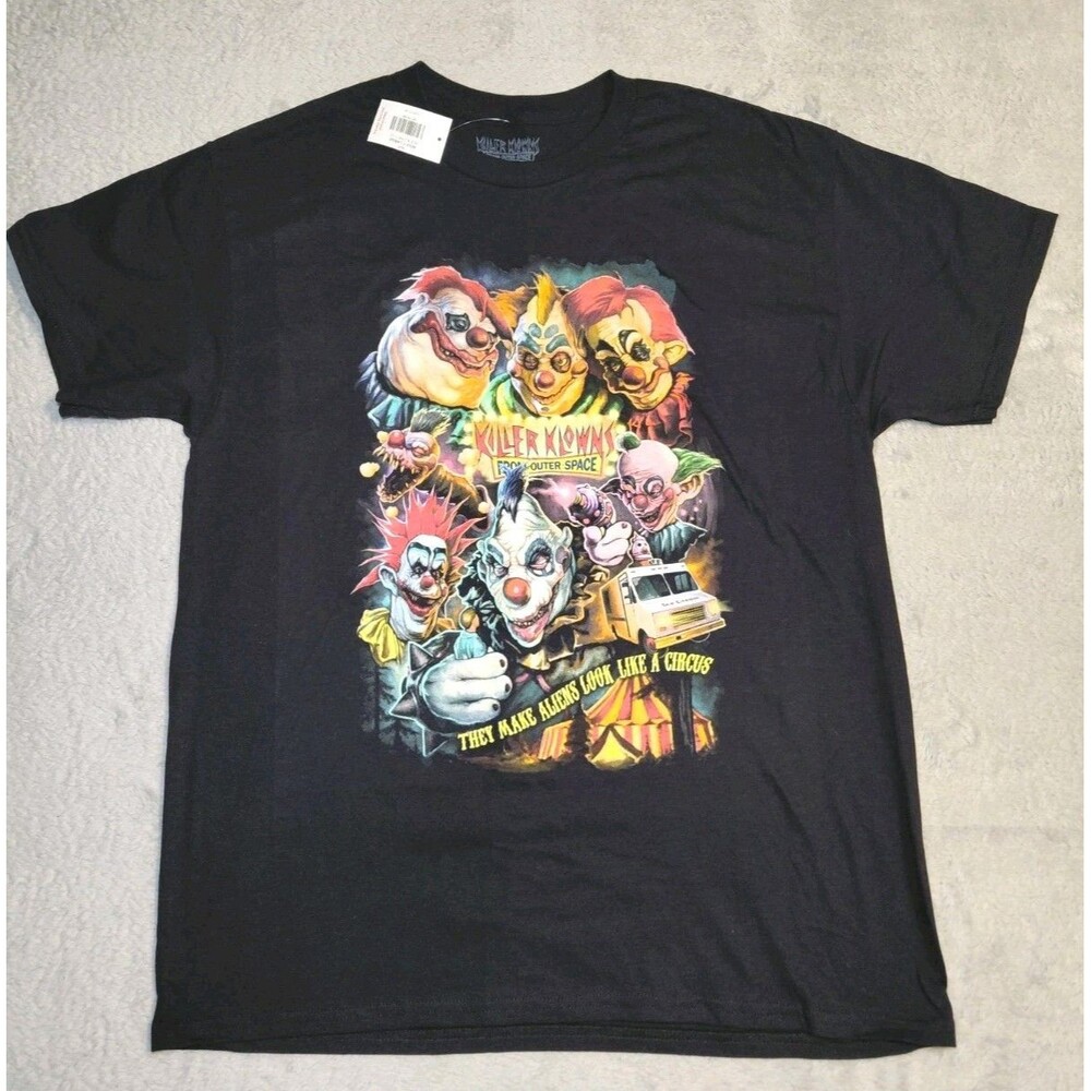 Killer Klowns From Outer Space T-shirt Scary Horror B-Movie Large Mens Black New